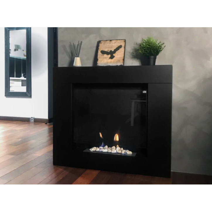 Bio-cheminée portail Asne noir mat 105 x 90cm